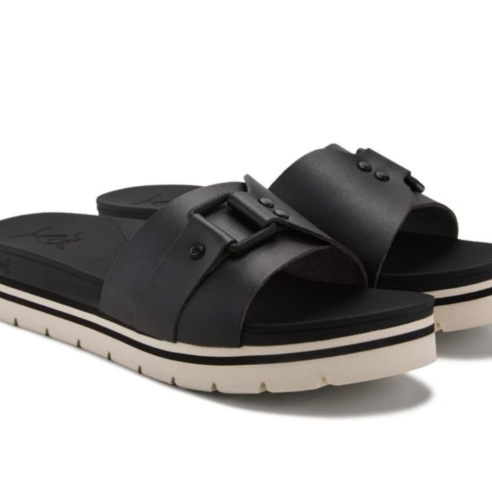 Reef Banded Horizon Buckle Slide Sandal- Black